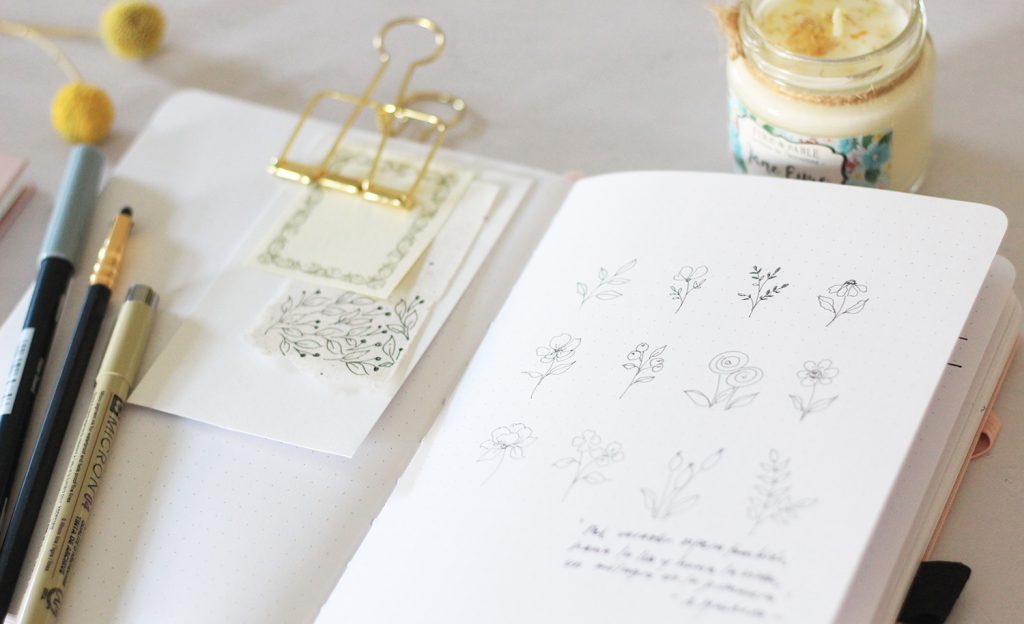 Taller online bullet journal ilustrado con delineadores